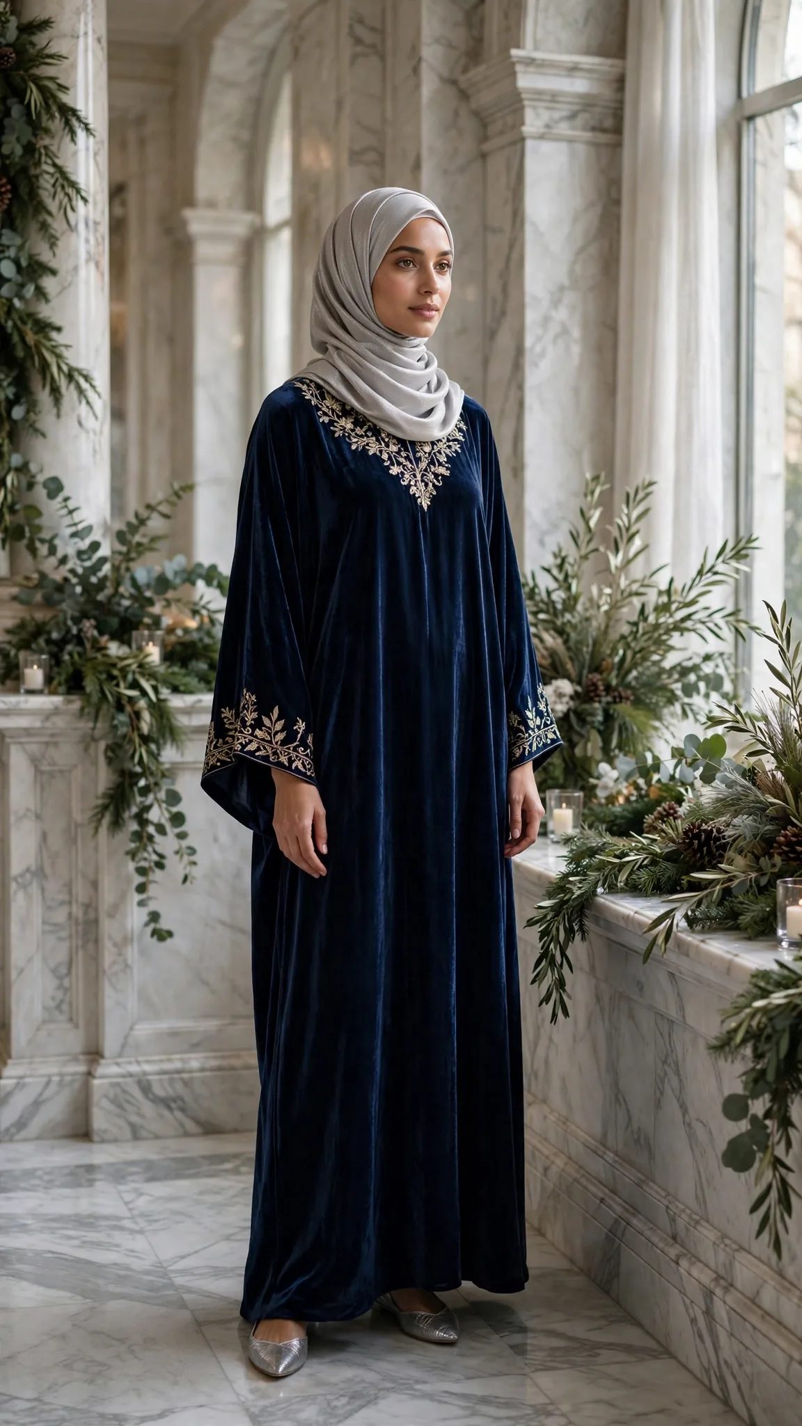 10. Midnight Blue Velvet Kaftan