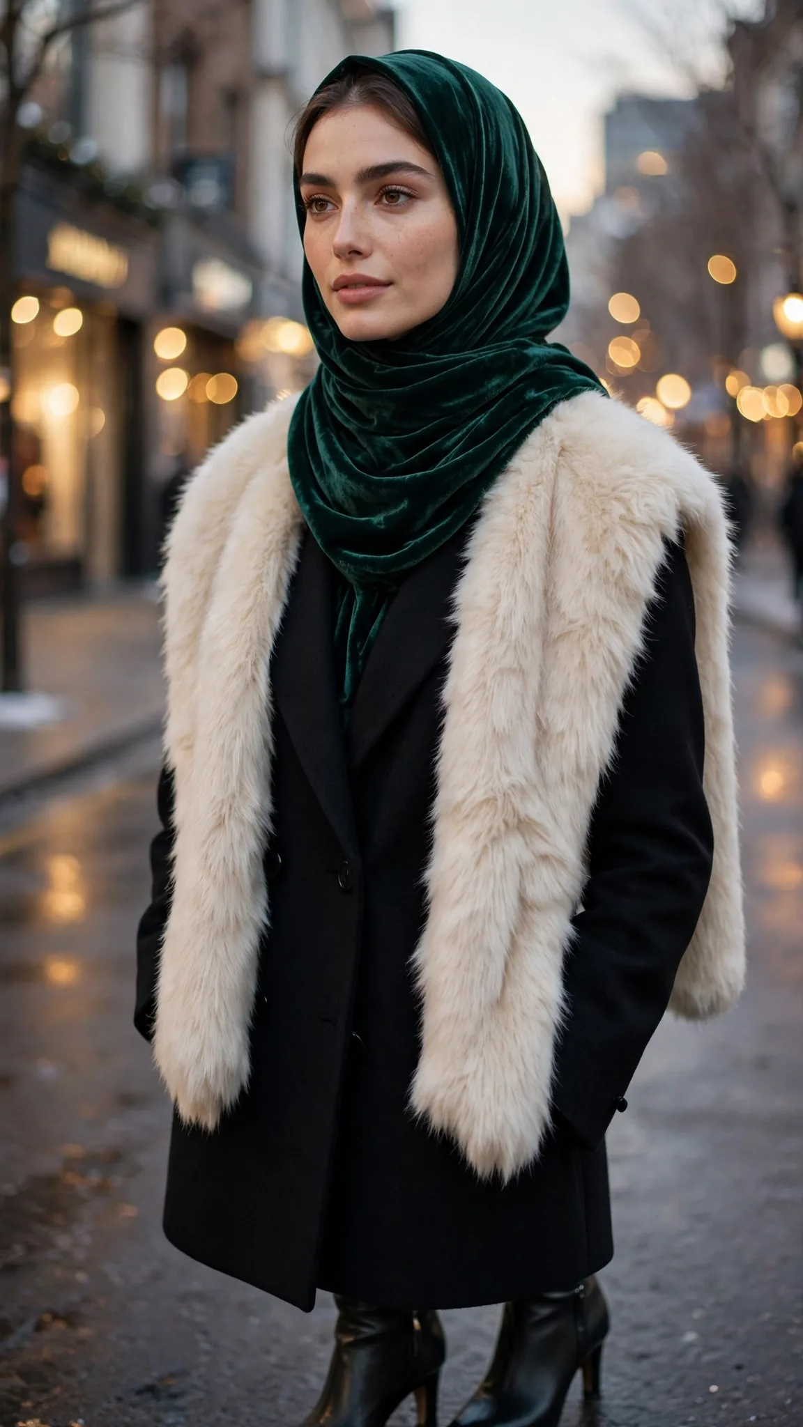 Finish with Modest Evening-Winter Layers
