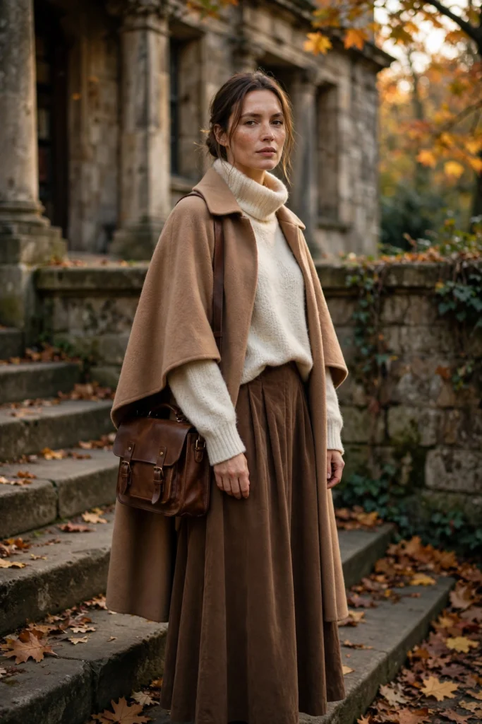 14 Poetcore Fall Outfits (Capes, Turtlenecks & Vintage Blazers)