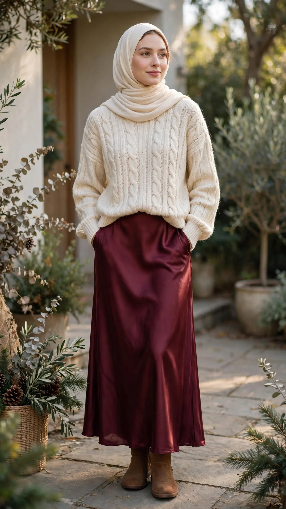 The Cozy Knit + Slip Skirt Combination